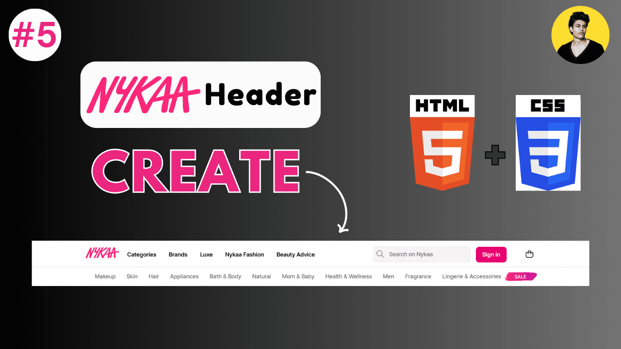 Build a Nykaa Header Using HTML and CSS
