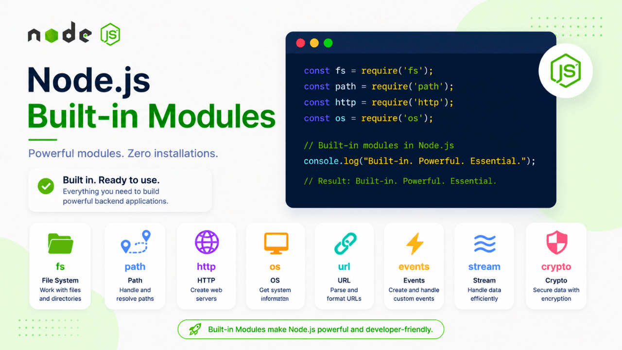 Node.js Built-in Modules Explained: Complete Guide