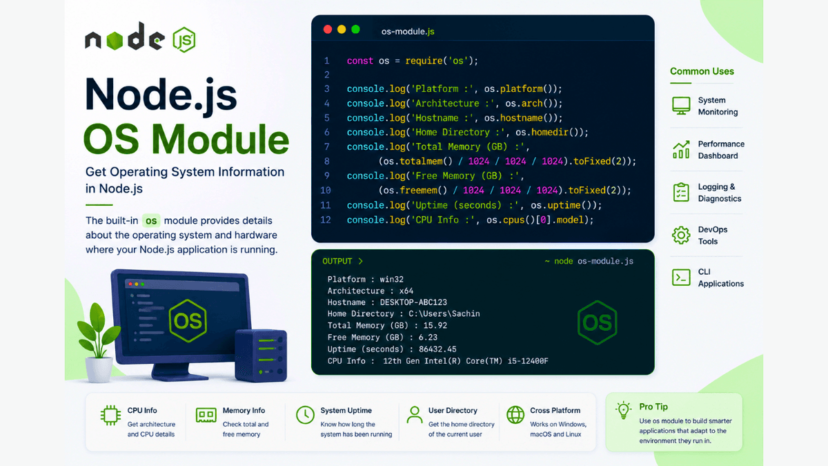 Node.js OS Module Explained: Complete Beginner Guide