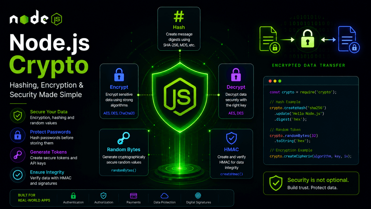 Crypto Module in Node.js : Hashing and Encryption Guide